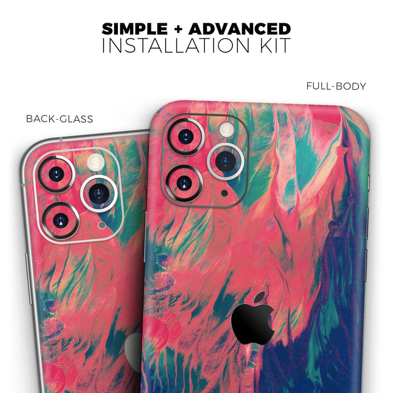 Liquid Abstract Paint Remix V83  - Protective Skin Wrap & Decal – Compatible with iPhone SE to iPhone 17 Pro Max (All Models)