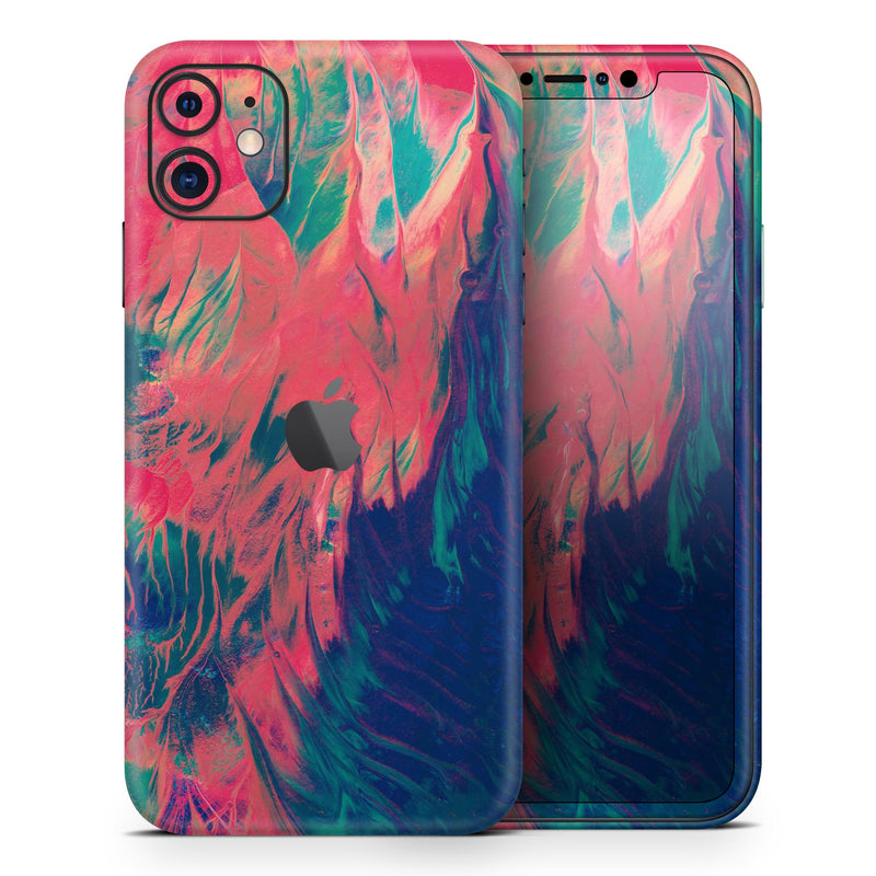 Liquid Abstract Paint Remix V83  - Protective Skin Wrap & Decal – Compatible with iPhone SE to iPhone 17 Pro Max (All Models)