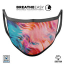 Liquid Abstract Paint Remix V84 - Made in USA Mouth Cover Unisex Anti-Dust Cotton Blend Reusable & Washable Face Mask with Adjustable Sizing for Adult or Child