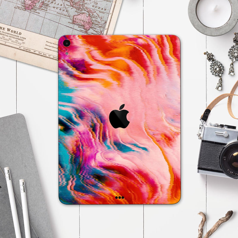 Liquid Abstract Paint Remix V84 - Full Body Skin Decal for the Apple iPad Pro 12.9", 11", 10.5", 9.7", Air or Mini (All Models Available)