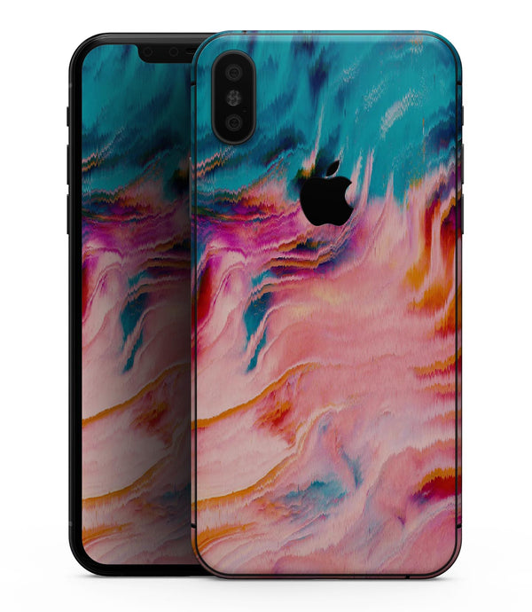 Liquid Abstract Paint Remix V84 - iPhone XS MAX, XS/X, 8/8+, 7/7+, 5/5S/SE Skin-Kit (All iPhones Available)
