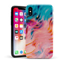 Liquid Abstract Paint Remix V84 - iPhone X Swappable Hybrid Case