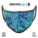 Liquid Abstract Paint Remix V86 - Made in USA Mouth Cover Unisex Anti-Dust Cotton Blend Reusable & Washable Face Mask with Adjustable Sizing for Adult or Child