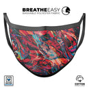 Liquid Abstract Paint Remix V87 - Made in USA Mouth Cover Unisex Anti-Dust Cotton Blend Reusable & Washable Face Mask with Adjustable Sizing for Adult or Child