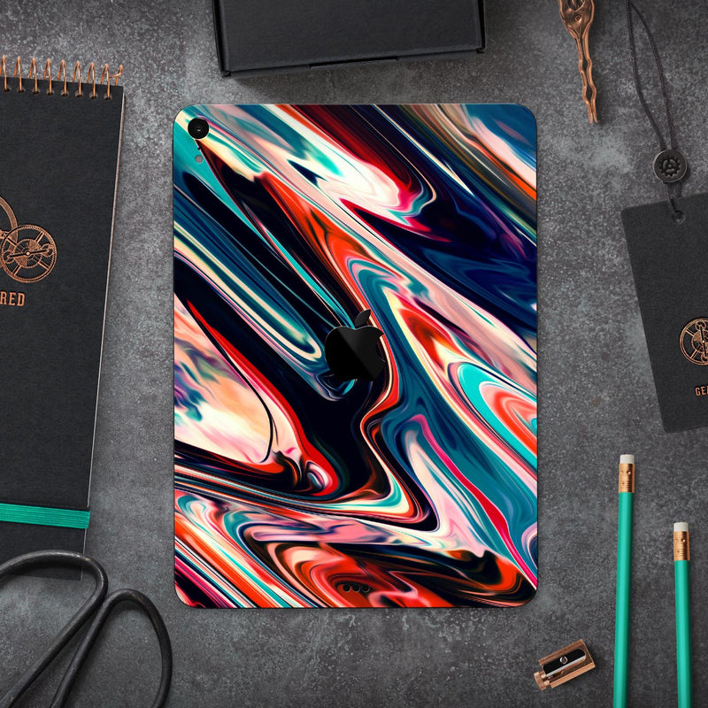 Liquid Abstract Paint Remix V8 - Full Body Skin Decal for the Apple iPad Pro 12.9", 11", 10.5", 9.7", Air or Mini (All Models Available)