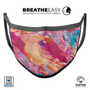 Liquid Abstract Paint Remix V90 - Made in USA Mouth Cover Unisex Anti-Dust Cotton Blend Reusable & Washable Face Mask with Adjustable Sizing for Adult or Child