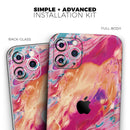 Liquid Abstract Paint Remix V90 - Vinyl Skin Wrap for iPhone 17 Pro Max, 17 Pro, 17 Air, 17, 16 & All Models — Soft Matte or Ultra Gloss