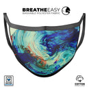 Liquid Abstract Paint Remix V93 - Made in USA Mouth Cover Unisex Anti-Dust Cotton Blend Reusable & Washable Face Mask with Adjustable Sizing for Adult or Child