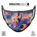 Liquid Abstract Paint Remix V94 - Made in USA Mouth Cover Unisex Anti-Dust Cotton Blend Reusable & Washable Face Mask with Adjustable Sizing for Adult or Child
