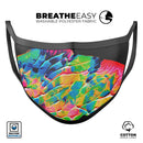 Liquid Abstract Paint V14 - Made in USA Mouth Cover Unisex Anti-Dust Cotton Blend Reusable & Washable Face Mask with Adjustable Sizing for Adult or Child