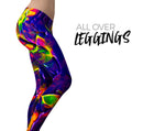 Liquid Abstract Paint V16 - All Over Print Womens Leggings / Yoga or Workout Pants