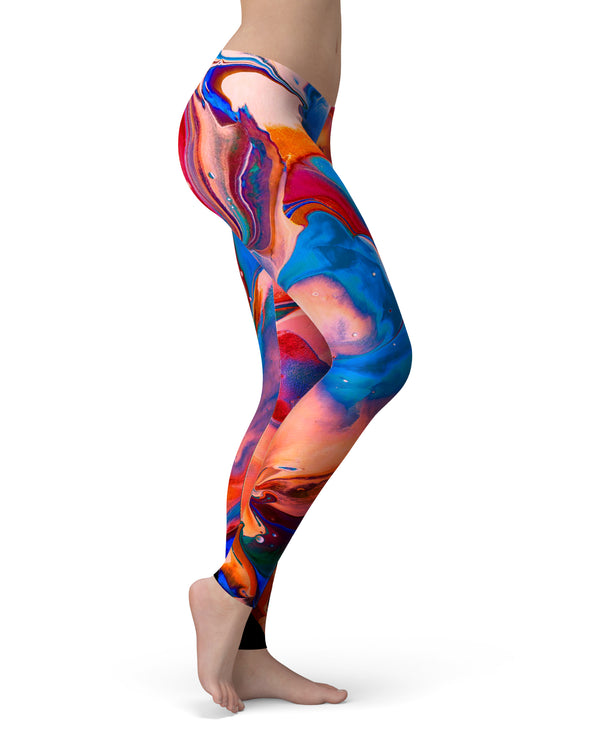 Liquid Abstract Paint V28 - All Over Print Womens Leggings / Yoga or Workout Pants