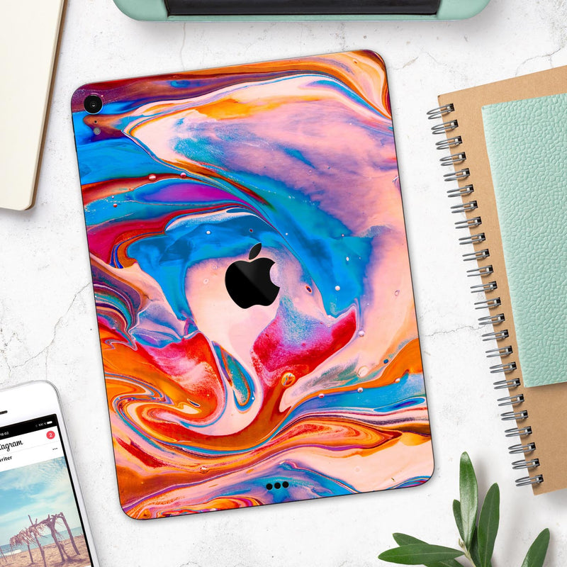 Liquid Abstract Paint V28 - Full Body Skin Decal for the Apple iPad Pro 12.9", 11", 10.5", 9.7", Air or Mini (All Models Available)