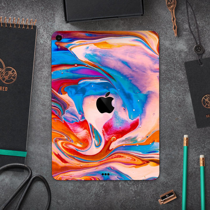 Liquid Abstract Paint V28 - Full Body Skin Decal for the Apple iPad Pro 12.9", 11", 10.5", 9.7", Air or Mini (All Models Available)