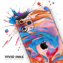 Liquid Abstract Paint V28  - Protective Skin Wrap & Decal – Compatible with iPhone SE to iPhone 17 Pro Max (All Models)