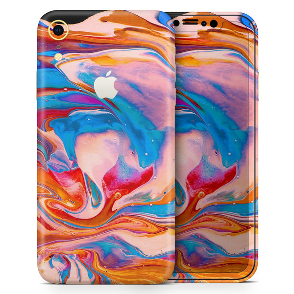 Liquid Abstract Paint V28 - Skin-Kit for the Apple iPhone XR, XS MAX, XS/X, 8/8+, 7/7+, 5/5S/SE (All iPhones Available)