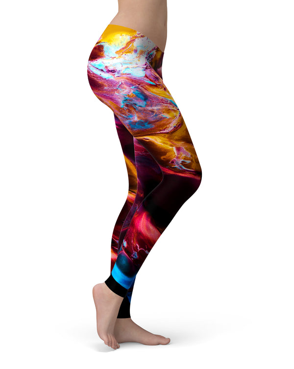 Liquid Abstract Paint V33 - All Over Print Womens Leggings / Yoga or Workout Pants