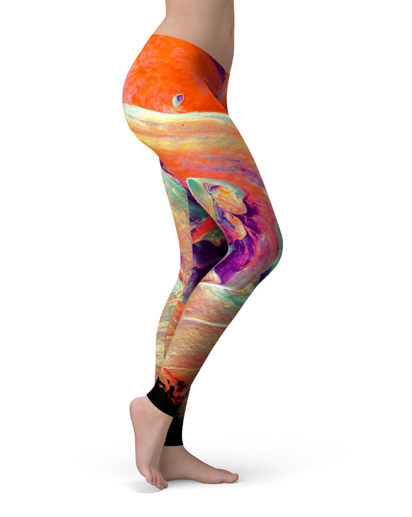 Liquid Abstract Paint V35 - All Over Print Womens Leggings / Yoga or Workout Pants