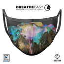 Liquid Abstract Paint V36 - Made in USA Mouth Cover Unisex Anti-Dust Cotton Blend Reusable & Washable Face Mask with Adjustable Sizing for Adult or Child