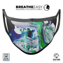 Liquid Abstract Paint V39 - Made in USA Mouth Cover Unisex Anti-Dust Cotton Blend Reusable & Washable Face Mask with Adjustable Sizing for Adult or Child