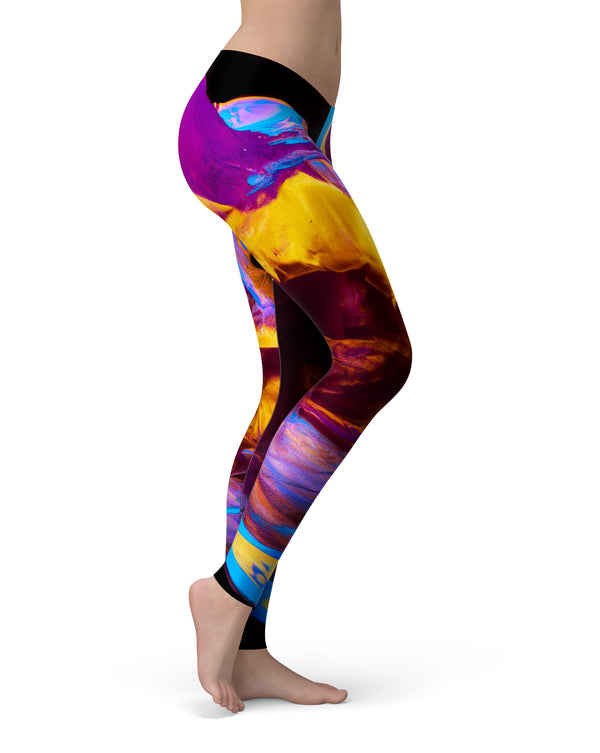 Liquid Abstract Paint V45 - All Over Print Womens Leggings / Yoga or Workout Pants