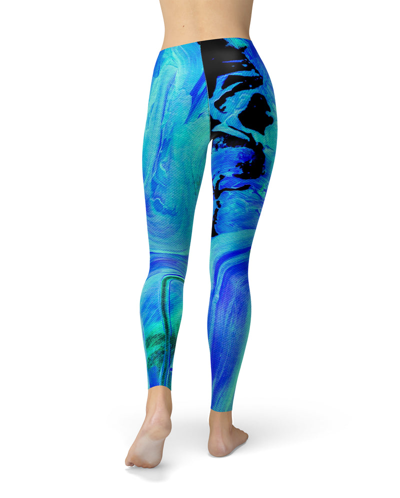 Liquid Abstract Paint V46 - All Over Print Womens Leggings / Yoga or Workout Pants
