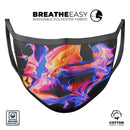 Liquid Abstract Paint V4 - Made in USA Mouth Cover Unisex Anti-Dust Cotton Blend Reusable & Washable Face Mask with Adjustable Sizing for Adult or Child