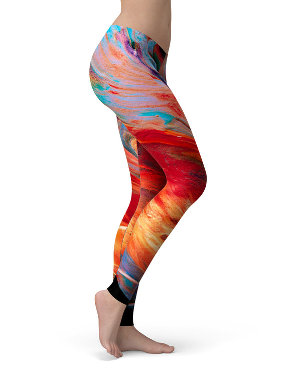 Liquid Abstract Paint V50 - All Over Print Womens Leggings / Yoga or Workout Pants