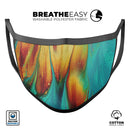 Liquid Abstract Paint V60 - Made in USA Mouth Cover Unisex Anti-Dust Cotton Blend Reusable & Washable Face Mask with Adjustable Sizing for Adult or Child