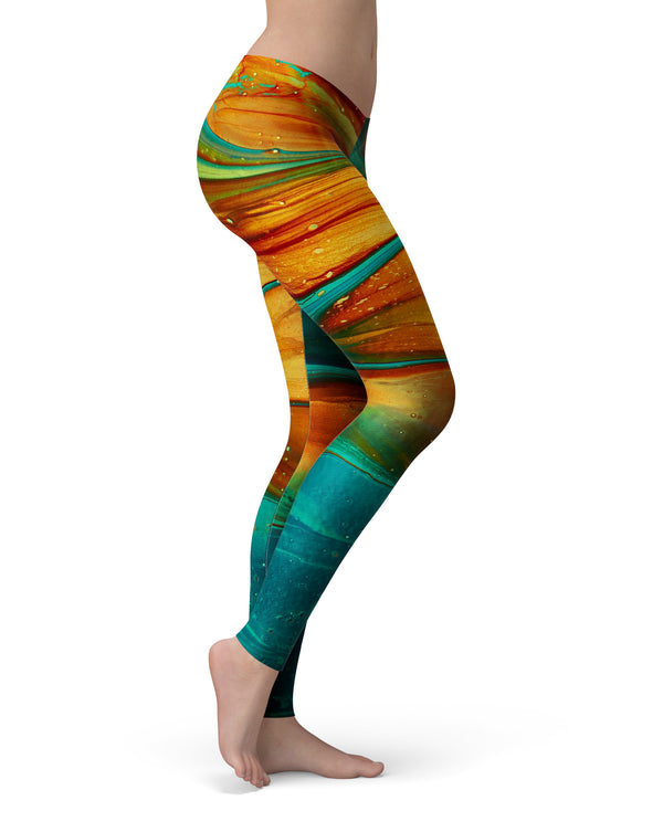 Liquid Abstract Paint V60 - All Over Print Womens Leggings / Yoga or Workout Pants