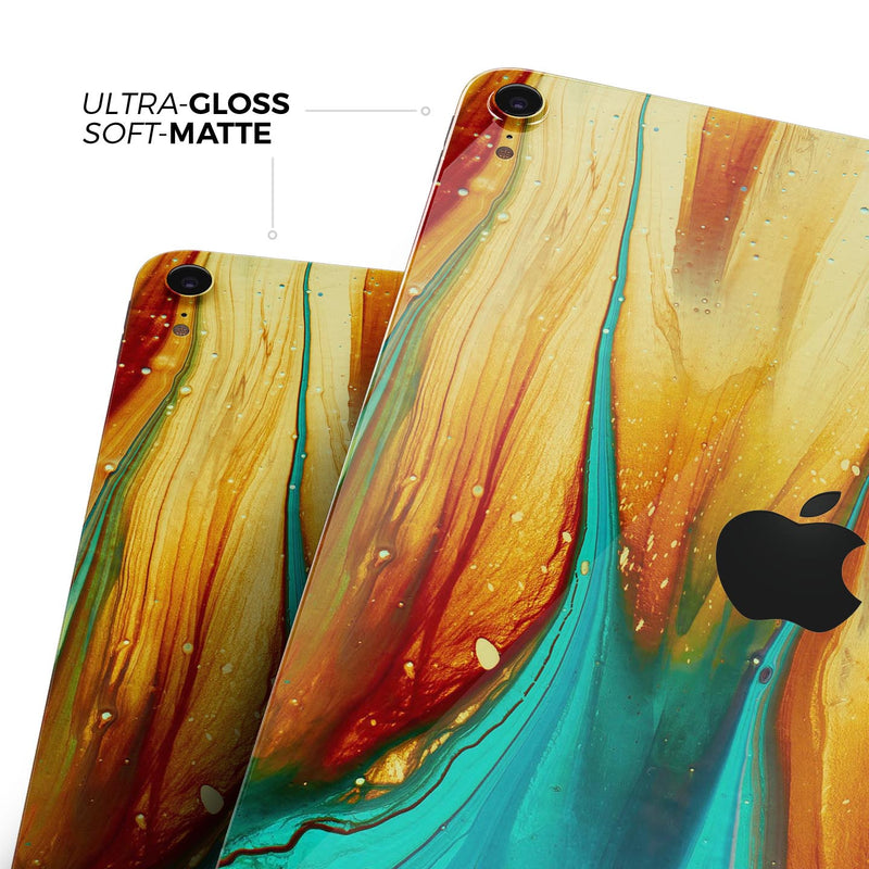 Liquid Abstract Paint V60 - Full Body Skin Decal for the Apple iPad Pro 12.9", 11", 10.5", 9.7", Air or Mini (All Models Available)