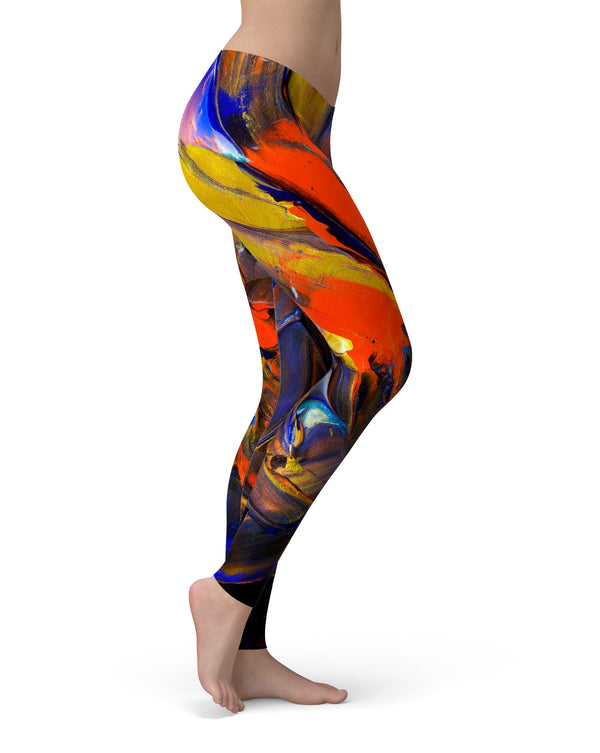 Liquid Abstract Paint V63 - All Over Print Womens Leggings / Yoga or Workout Pants