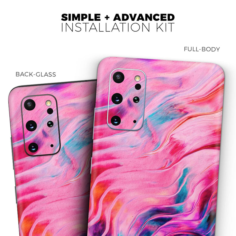 Liquid Abstract Paint V66 - Skin-Kit for the Samsung Galaxy S-Series S20, S20 Plus, S20 Ultra , S10 & others (All Galaxy Devices Available)