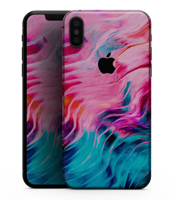 Liquid Abstract Paint V66 - iPhone XS MAX, XS/X, 8/8+, 7/7+, 5/5S/SE Skin-Kit (All iPhones Available)