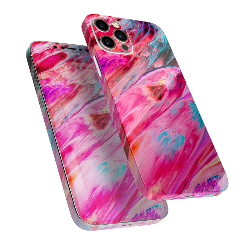 Liquid Abstract Paint V67 // Full-Body Skin Decal Wrap Cover for Apple iPhone 15, 14, 13, Pro, Pro Max, Mini, XR, XS, SE (All Models)