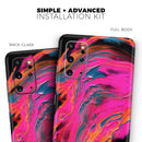 Liquid Abstract Paint V73 - Skin-Kit for the Samsung Galaxy S-Series S20, S20 Plus, S20 Ultra , S10 & others (All Galaxy Devices Available)