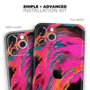 Liquid Abstract Paint V73 - Protective Skin Wrap & Decal – Compatible with iPhone SE to iPhone 17 Pro Max (All Models)