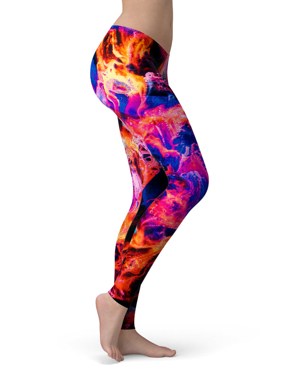Liquid Abstract Paint V74 - All Over Print Womens Leggings / Yoga or Workout Pants
