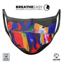 Liquid Abstract Paint V75 - Made in USA Mouth Cover Unisex Anti-Dust Cotton Blend Reusable & Washable Face Mask with Adjustable Sizing for Adult or Child