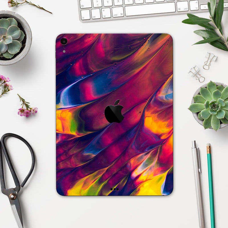 Liquid Abstract Paint V78 - Full Body Skin Decal for the Apple iPad Pro 12.9", 11", 10.5", 9.7", Air or Mini (All Models Available)