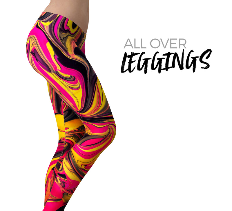 Liquid Abstract Paint V79 - All Over Print Womens Leggings / Yoga or Workout Pants