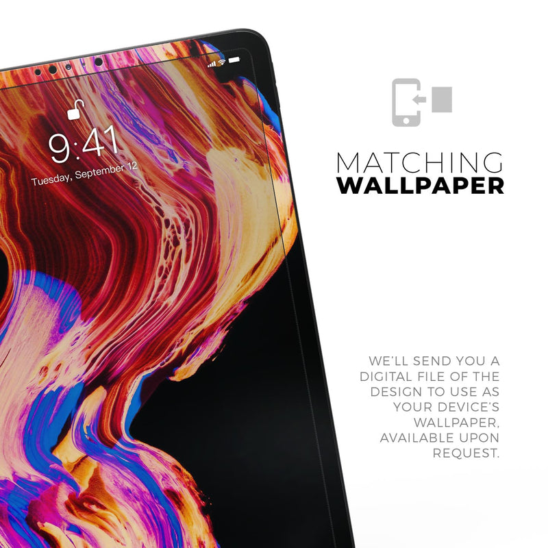 Liquid Abstract Paint V80 - Full Body Skin Decal for the Apple iPad Pro 12.9", 11", 10.5", 9.7", Air or Mini (All Models Available)
