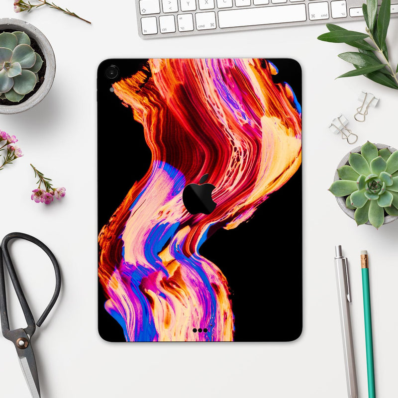 Liquid Abstract Paint V80 - Full Body Skin Decal for the Apple iPad Pro 12.9", 11", 10.5", 9.7", Air or Mini (All Models Available)