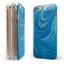 Liquid Blue Color Fusion iPhone 6/6s or 6/6s Plus 2-Piece Hybrid INK-Fuzed Case