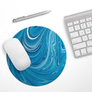 Liquid Blue Color Fusion// WaterProof Rubber Foam Backed Anti-Slip Mouse Pad for Home Work Office or Gaming Computer Desk