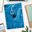 Liquid Blue Color Fusion - Full Body Skin Decal for the Apple iPad Pro 12.9", 11", 10.5", 9.7", Air or Mini (All Models Available)