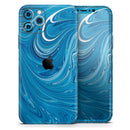 Liquid Blue Color Fusion - Vinyl Skin Wrap for iPhone 17 Pro Max, 17 Pro, 17 Air, 17, 16 & All Models — Soft Matte or Ultra Gloss