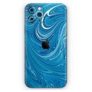 Liquid Blue Color Fusion - Vinyl Skin Wrap for iPhone 17 Pro Max, 17 Pro, 17 Air, 17, 16 & All Models — Soft Matte or Ultra Gloss