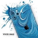 Liquid Blue Color Fusion - Vinyl Skin Wrap for iPhone 17 Pro Max, 17 Pro, 17 Air, 17, 16 & All Models — Soft Matte or Ultra Gloss