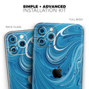Liquid Blue Color Fusion - Vinyl Skin Wrap for iPhone 17 Pro Max, 17 Pro, 17 Air, 17, 16 & All Models — Soft Matte or Ultra Gloss